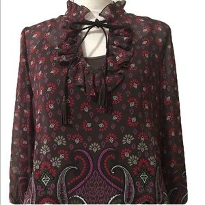 Candies brown multicolor almost famous blouse